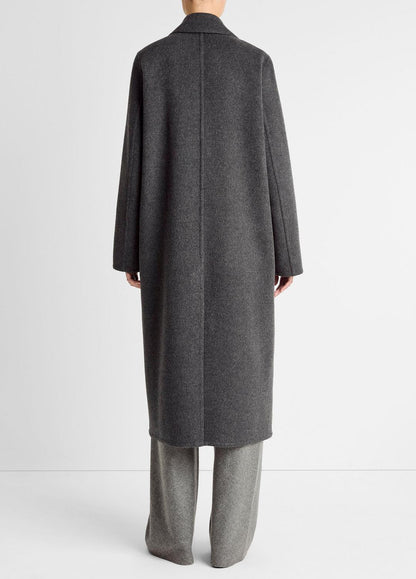 Wool-Blend Single-Breasted Coat in Coats - CHARCOAL | VINCE Women