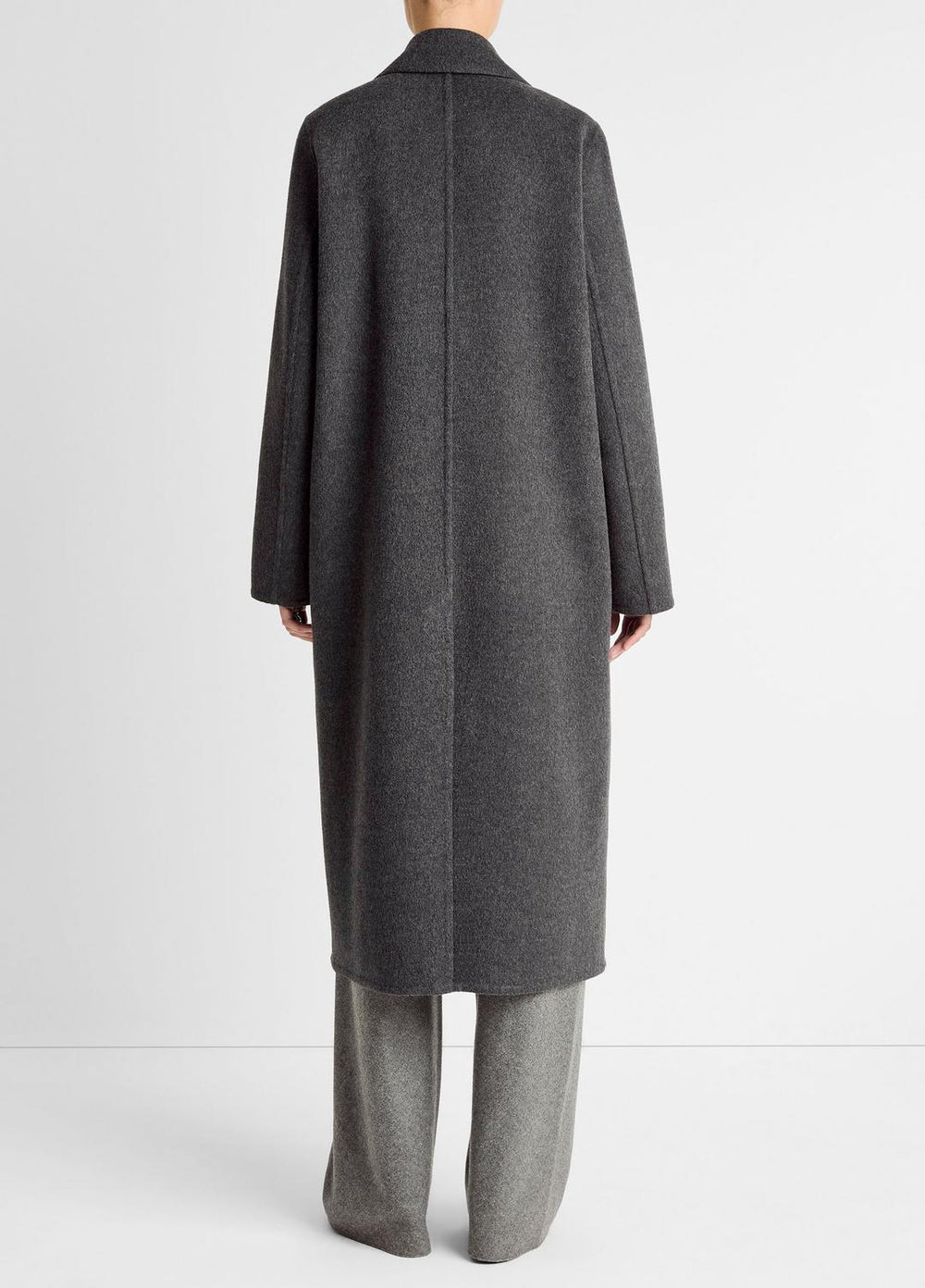 Wool-Blend Single-Breasted Coat in Coats - CHARCOAL | VINCE Women