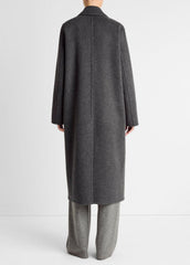 Wool-Blend Single-Breasted Coat in Coats - CHARCOAL | VINCE Women
