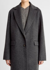 Wool-Blend Single-Breasted Coat in Coats - CHARCOAL | VINCE Women