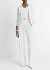 Linen-Blend Shrunken Blazer in Blazers - OFF WHITE | VINCE Women