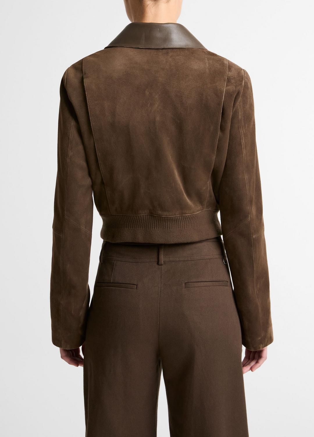 Suede Shrunken Bomber Jacket  in Jackets - WILLOW | VINCE Women