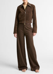 Suede Shrunken Bomber Jacket  in Jackets - WILLOW | VINCE Women