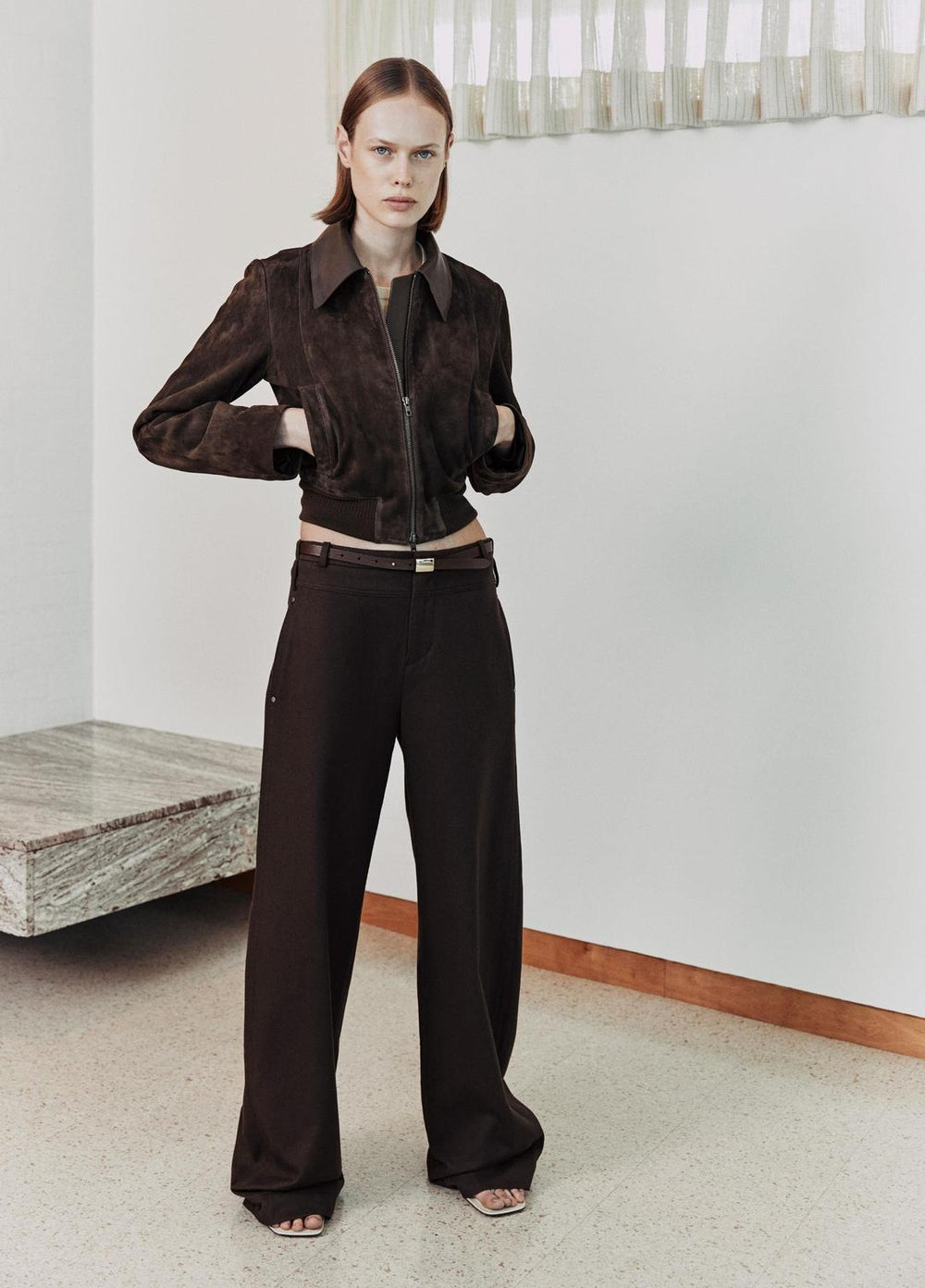 Suede Shrunken Bomber Jacket  in Jackets - WILLOW | VINCE Women