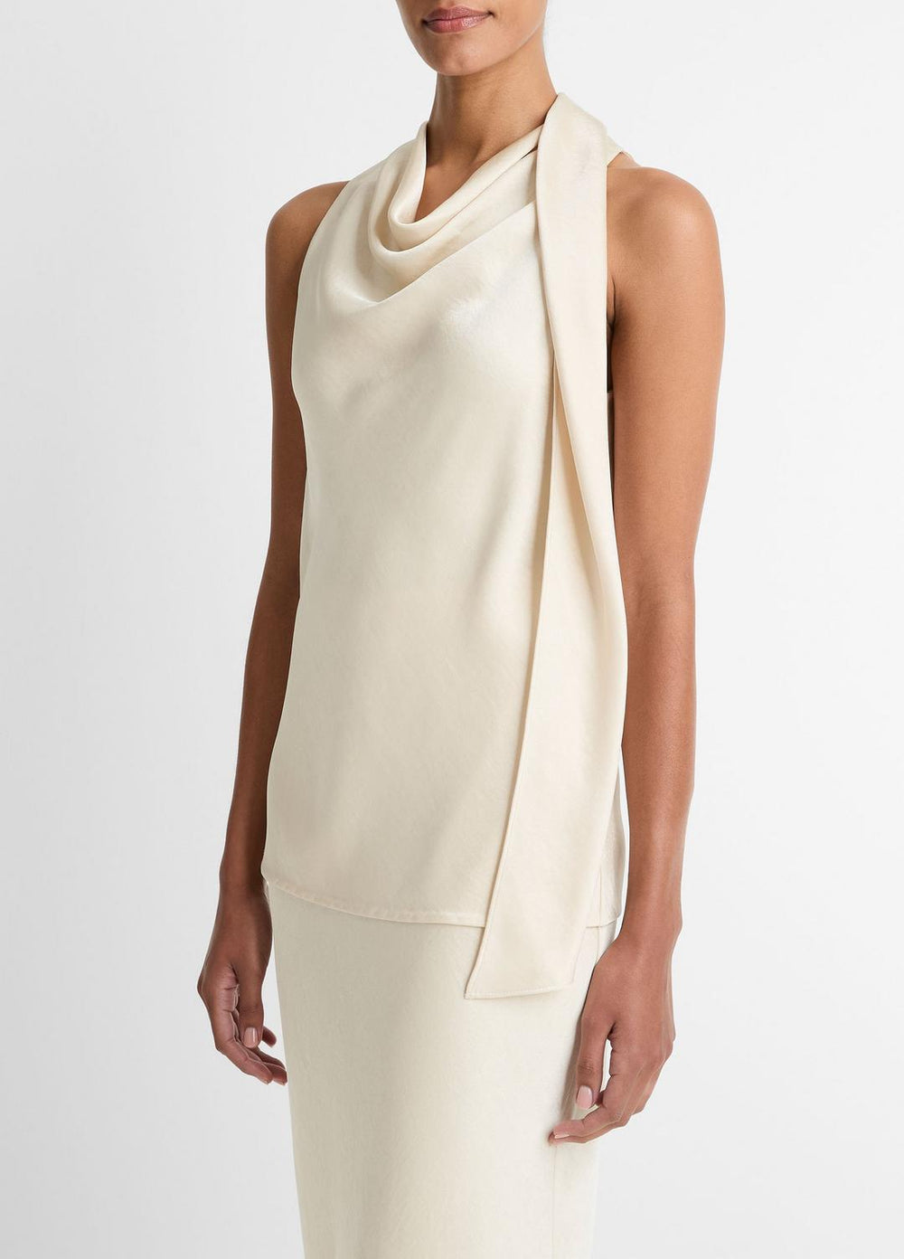 Satin Scarf Top in Tank Tops - BONA | VINCE Women