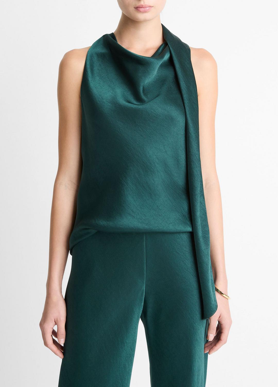 Satin Scarf Top in Tank Tops - JUNIPER | VINCE Women