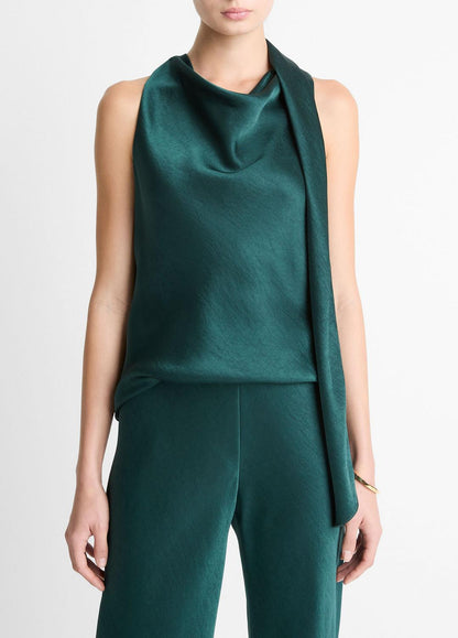 Satin Scarf Top in Tank Tops - JUNIPER | VINCE Women