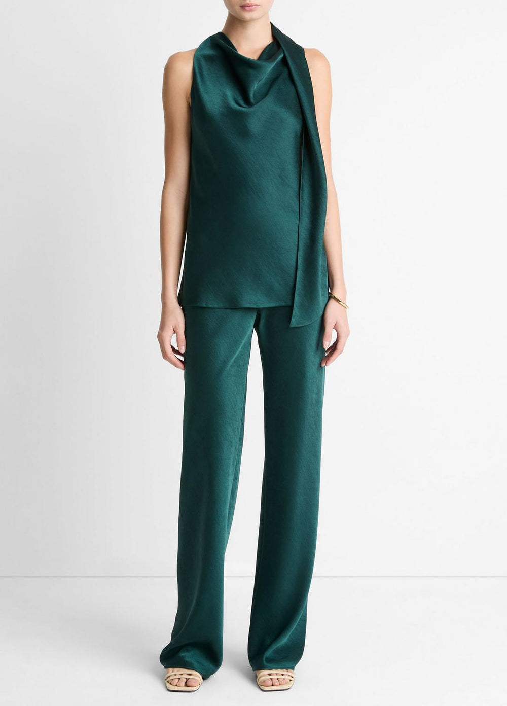 Satin Scarf Top in Tank Tops - JUNIPER | VINCE Women