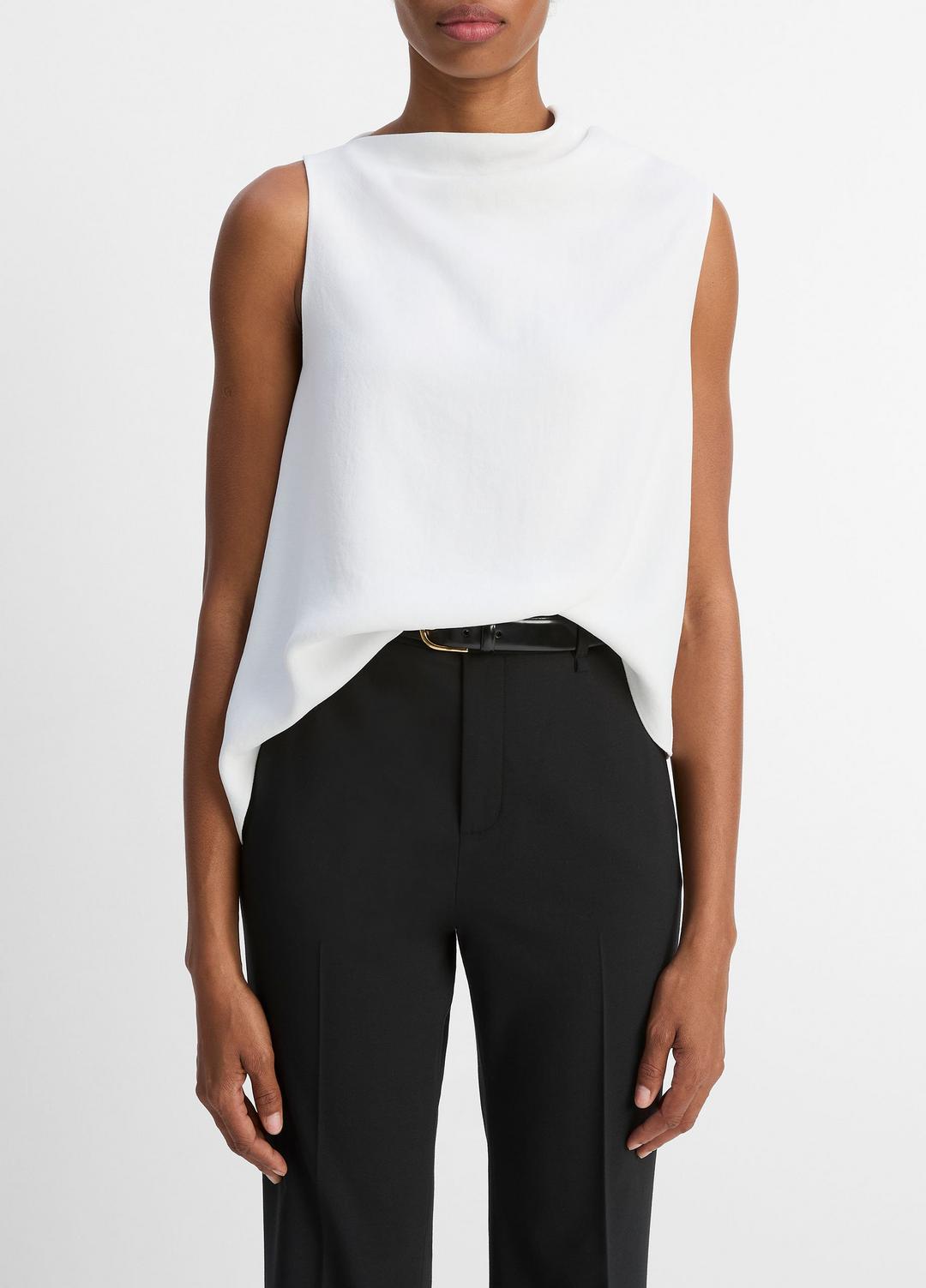 Asymmetrical Draped A-Line Top in Tank Tops - OFF WHITE | VINCE Women