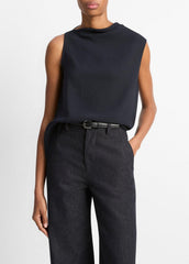 Asymmetrical Draped A-Line Top in Tank Tops - COASTAL BLUE | VINCE Women