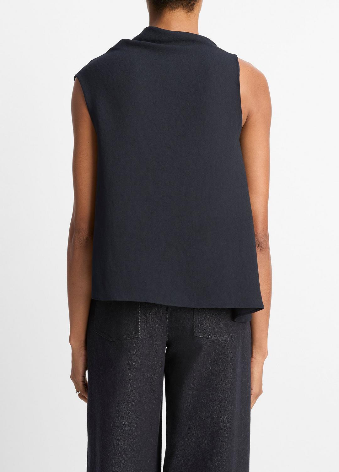 Asymmetrical Draped A-Line Top in Tank Tops - COASTAL BLUE | VINCE Women