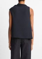Asymmetrical Draped A-Line Top in Tank Tops - COASTAL BLUE | VINCE Women