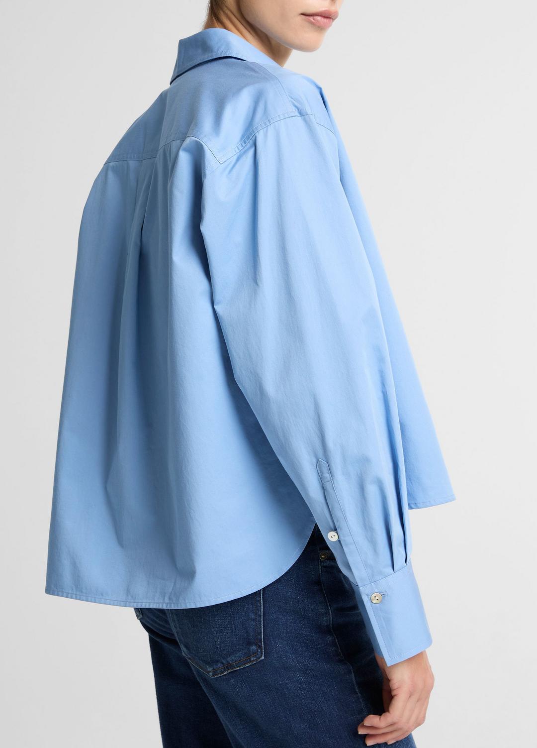 Cotton Cropped Button-Front Shirt  in Long Sleeve - HYDRA | VINCE Women