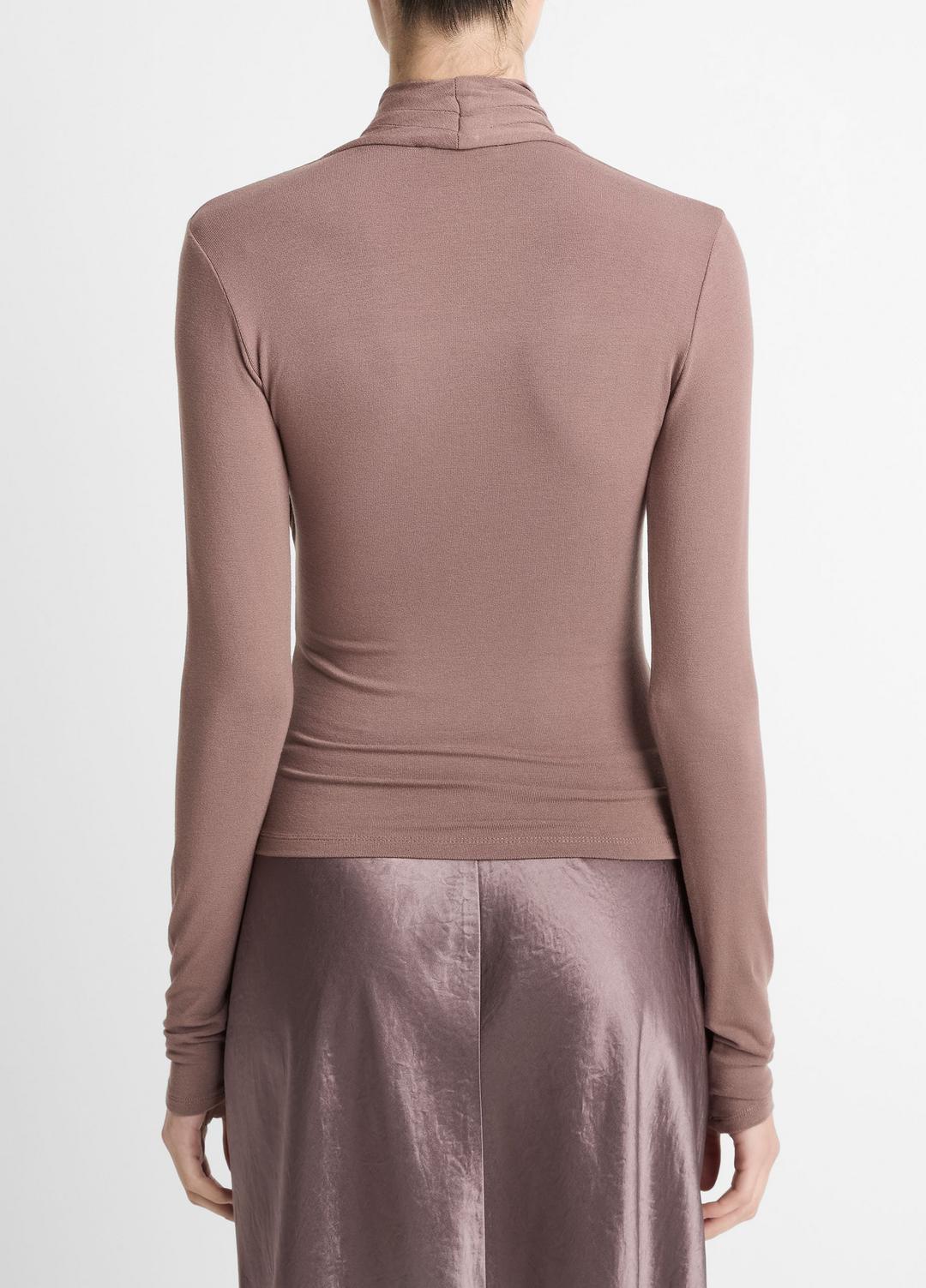 Fixed Wrap Long-Sleeve Top in Long Sleeve - SMOKY BERRY | VINCE Women