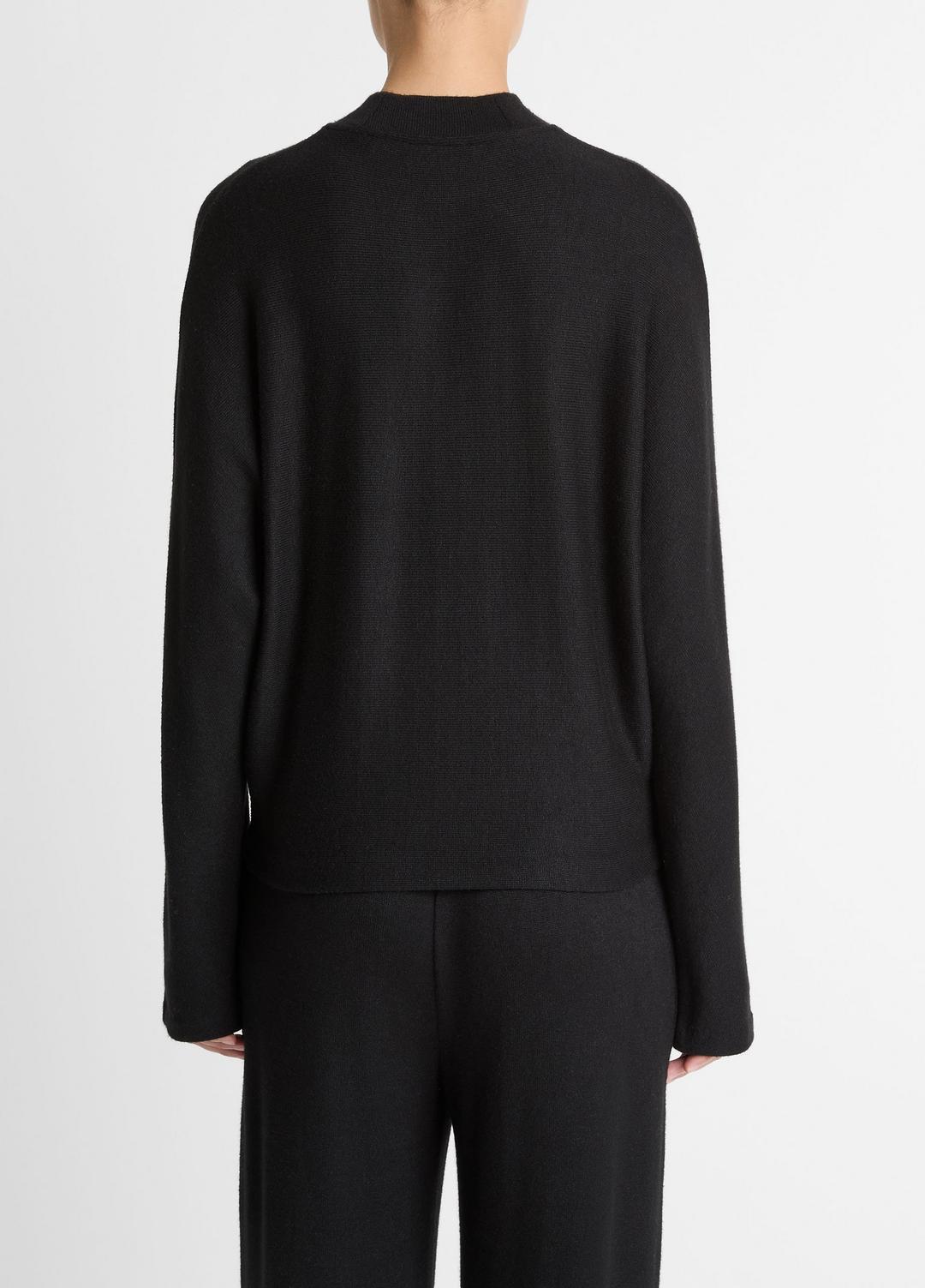 Cozy Dolman-Sleeve Mock-Neck Top in Long Sleeve - BLACK | VINCE Women