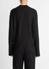 Cozy Dolman-Sleeve Mock-Neck Top in Long Sleeve - BLACK | VINCE Women