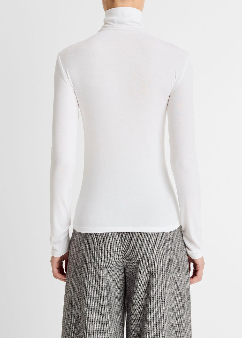 Essential Long-Sleeve Turtleneck Top in Long Sleeve - OFF WHITE | VINCE Women
