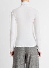 Essential Long-Sleeve Turtleneck Top in Long Sleeve - OFF WHITE | VINCE Women