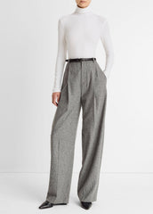 Essential Long-Sleeve Turtleneck Top in Long Sleeve - OFF WHITE | VINCE Women