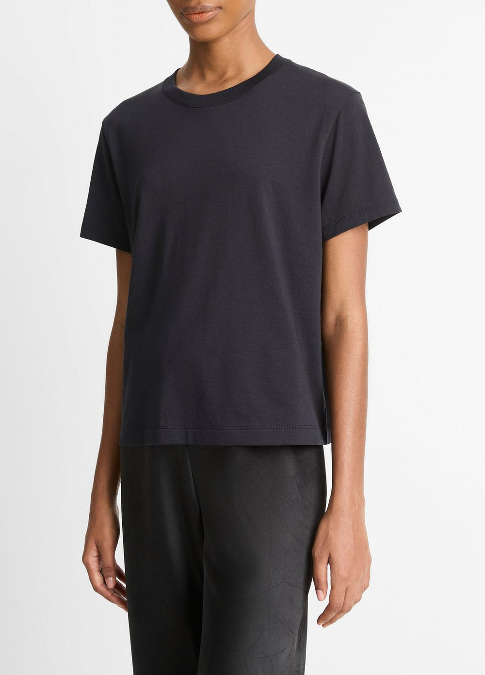 Pima Cotton Crew Neck T-Shirt in Short Sleeve - COASTAL BLUE | VINCE Women