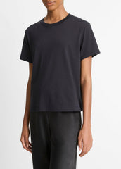 Pima Cotton Crew Neck T-Shirt in Short Sleeve - COASTAL BLUE | VINCE Women