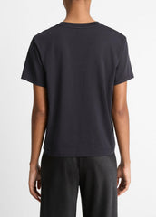 Pima Cotton Crew Neck T-Shirt in Short Sleeve - COASTAL BLUE | VINCE Women