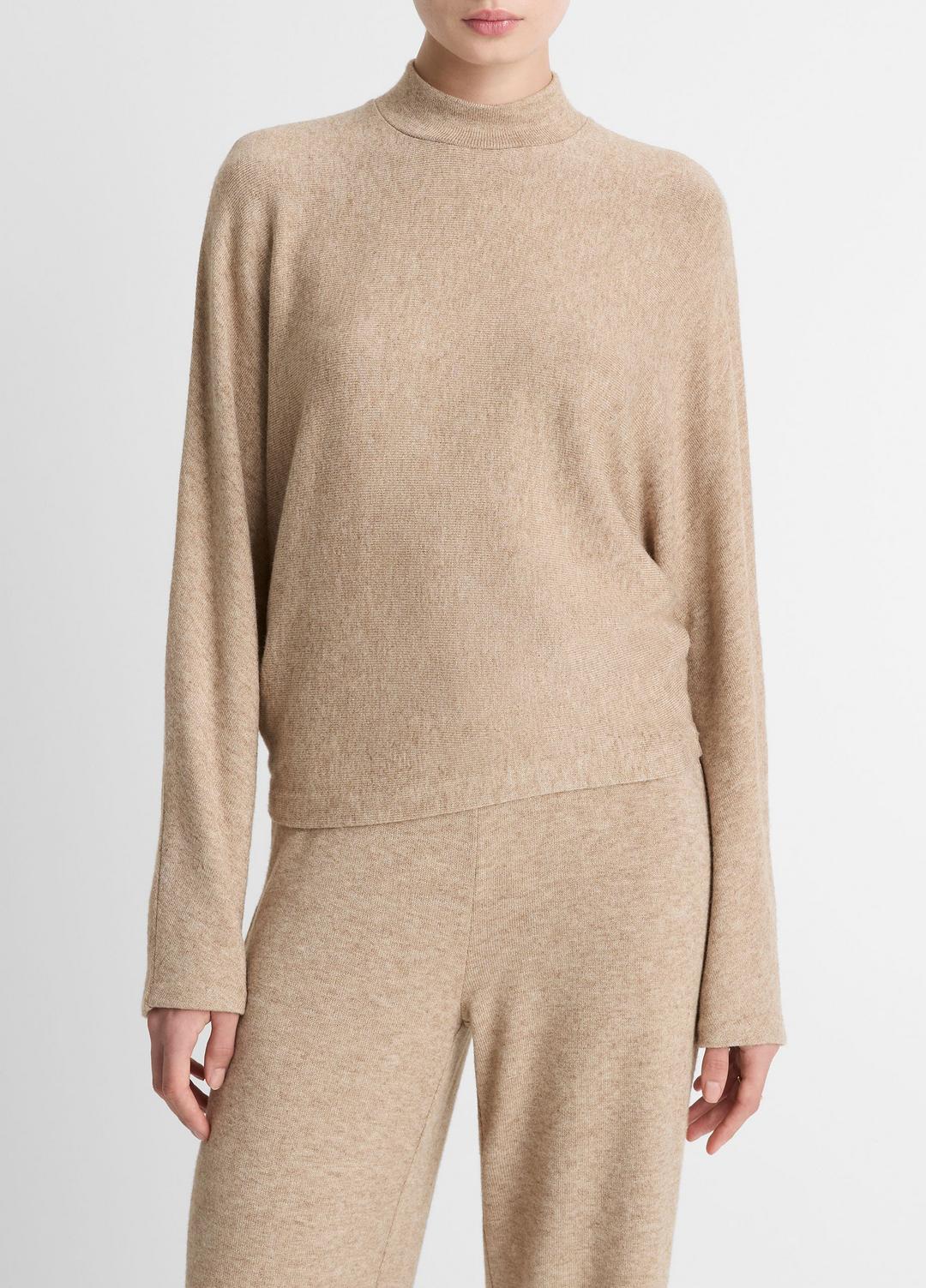 Cozy Dolman-Sleeve Mock-Neck Top in Long Sleeve - HEATHER BRUNA | VINCE Women