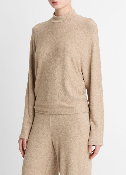 Cozy Dolman-Sleeve Mock-Neck Top in Long Sleeve - HEATHER BRUNA | VINCE Women