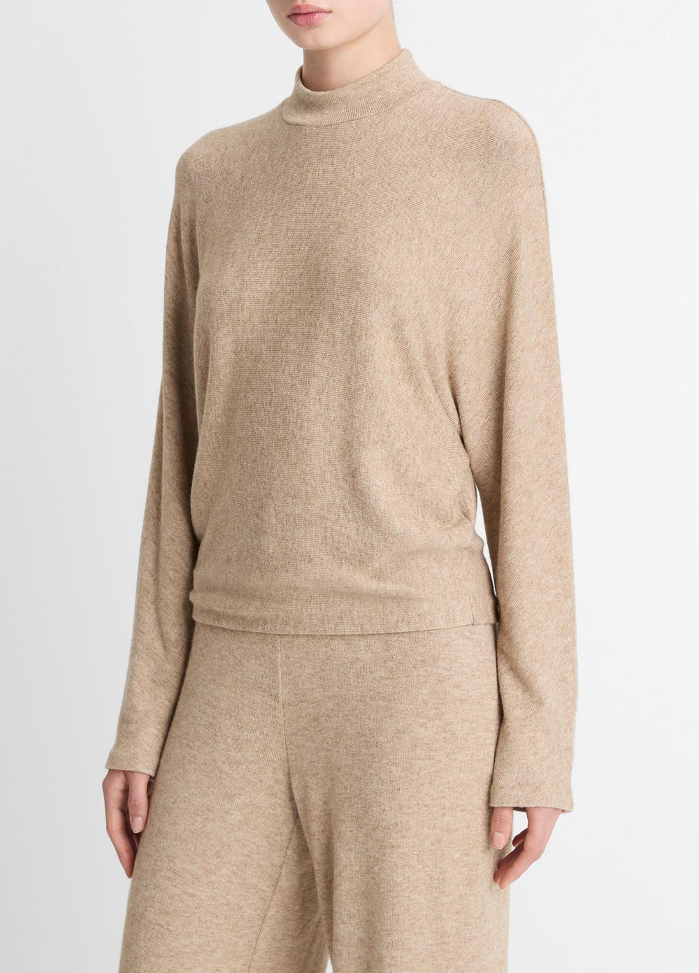 Cozy Dolman-Sleeve Mock-Neck Top in Long Sleeve - HEATHER BRUNA | VINCE Women