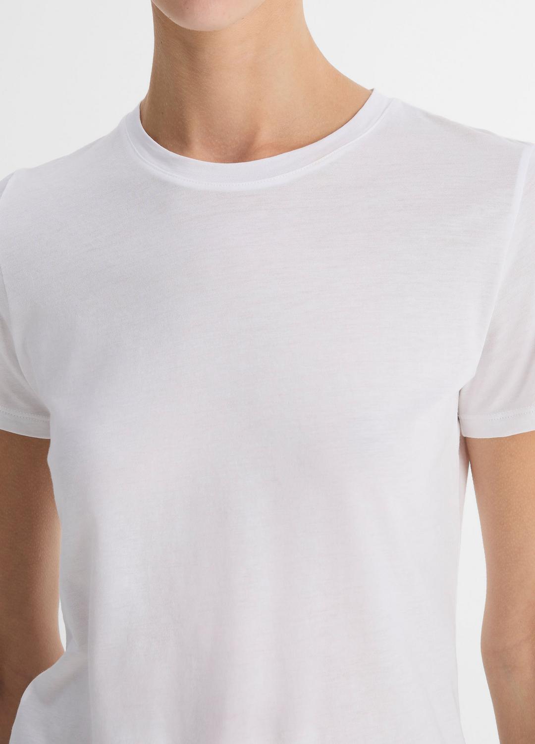 Essential Pima Cotton Crew Neck T-Shirt in Short Sleeve - OPTIC WHITE | VINCE Women