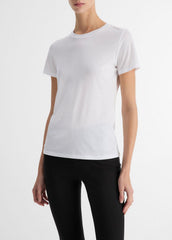 Essential Pima Cotton Crew Neck T-Shirt in Short Sleeve - OPTIC WHITE | VINCE Women
