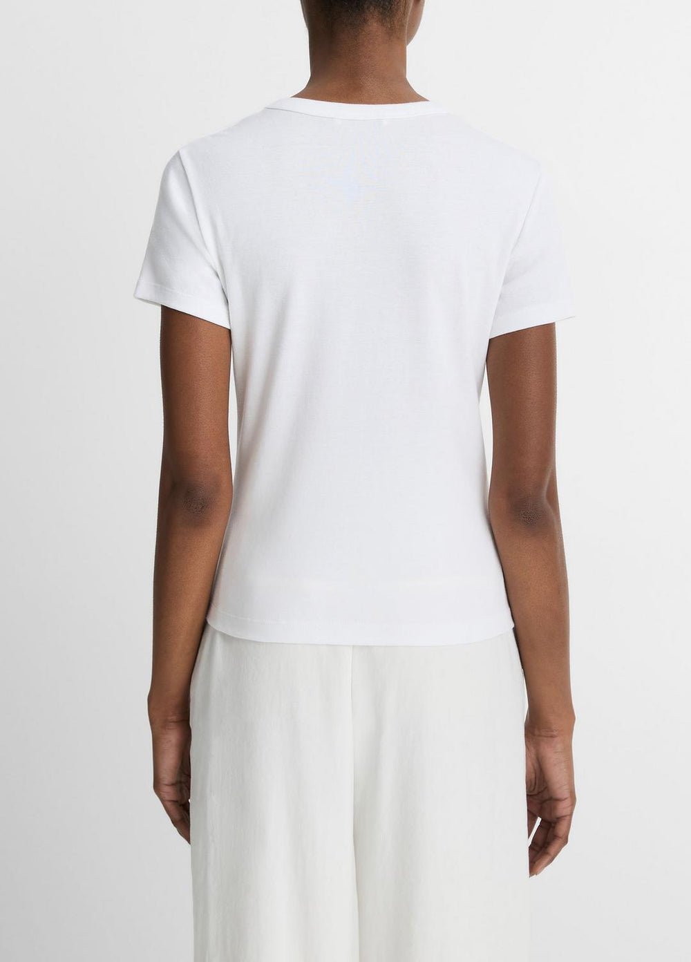 Pima Cotton-Blend '90s Shrunken T-Shirt in Short Sleeve - OPTIC WHITE | VINCE Women
