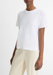 Pima Cotton Crew Neck T-Shirt in Short Sleeve - OPTIC WHITE | VINCE Women