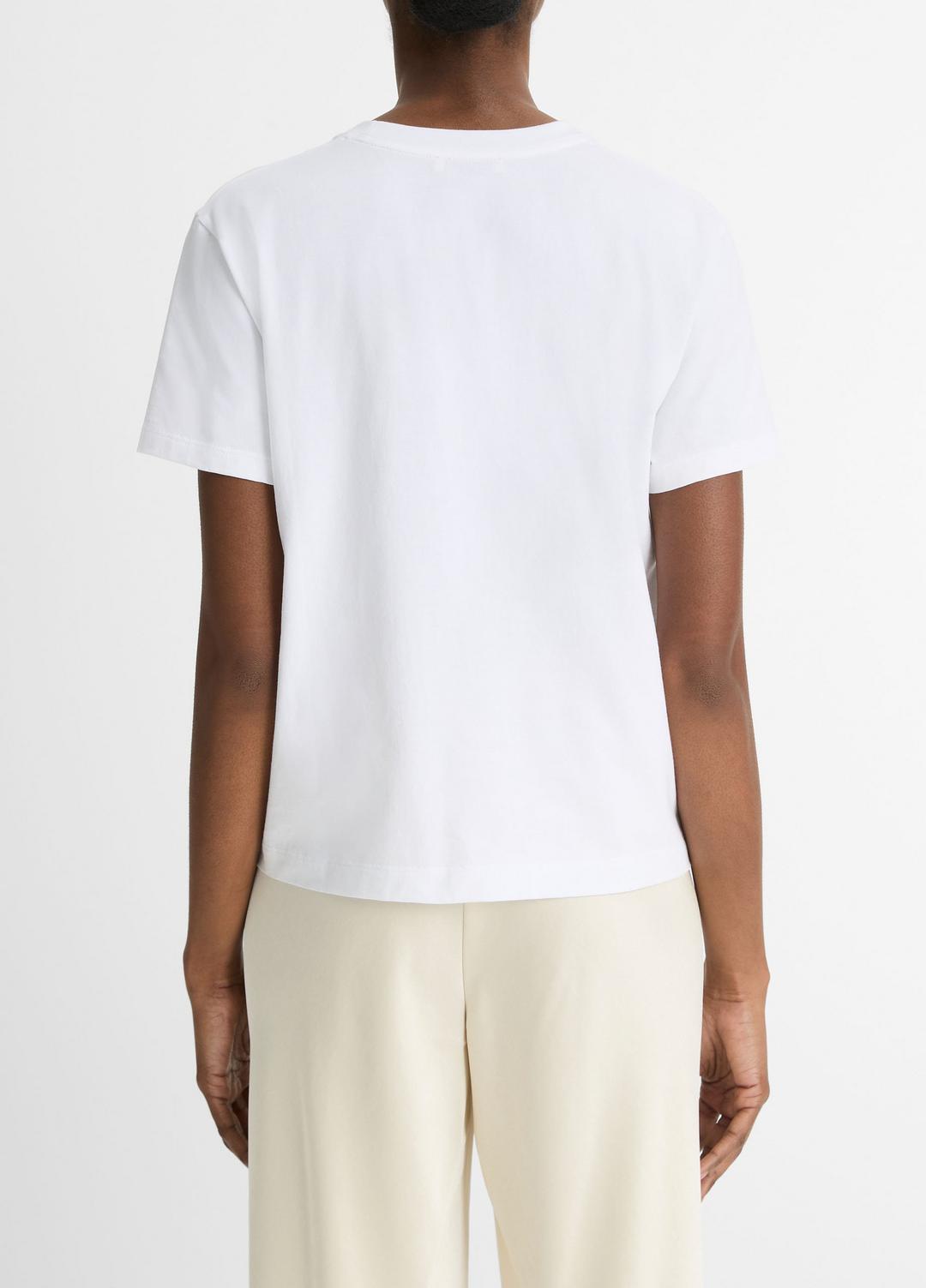 Pima Cotton Crew Neck T-Shirt in Short Sleeve - OPTIC WHITE | VINCE Women