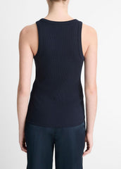 Ribbed Scoop-Neck Tank in Tank Tops - COASTAL BLUE | VINCE Women