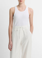 Ribbed Scoop-Neck Tank in Tank Tops - OPTIC WHITE | VINCE Women