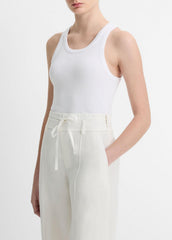 Ribbed Scoop-Neck Tank in Tank Tops - OPTIC WHITE | VINCE Women