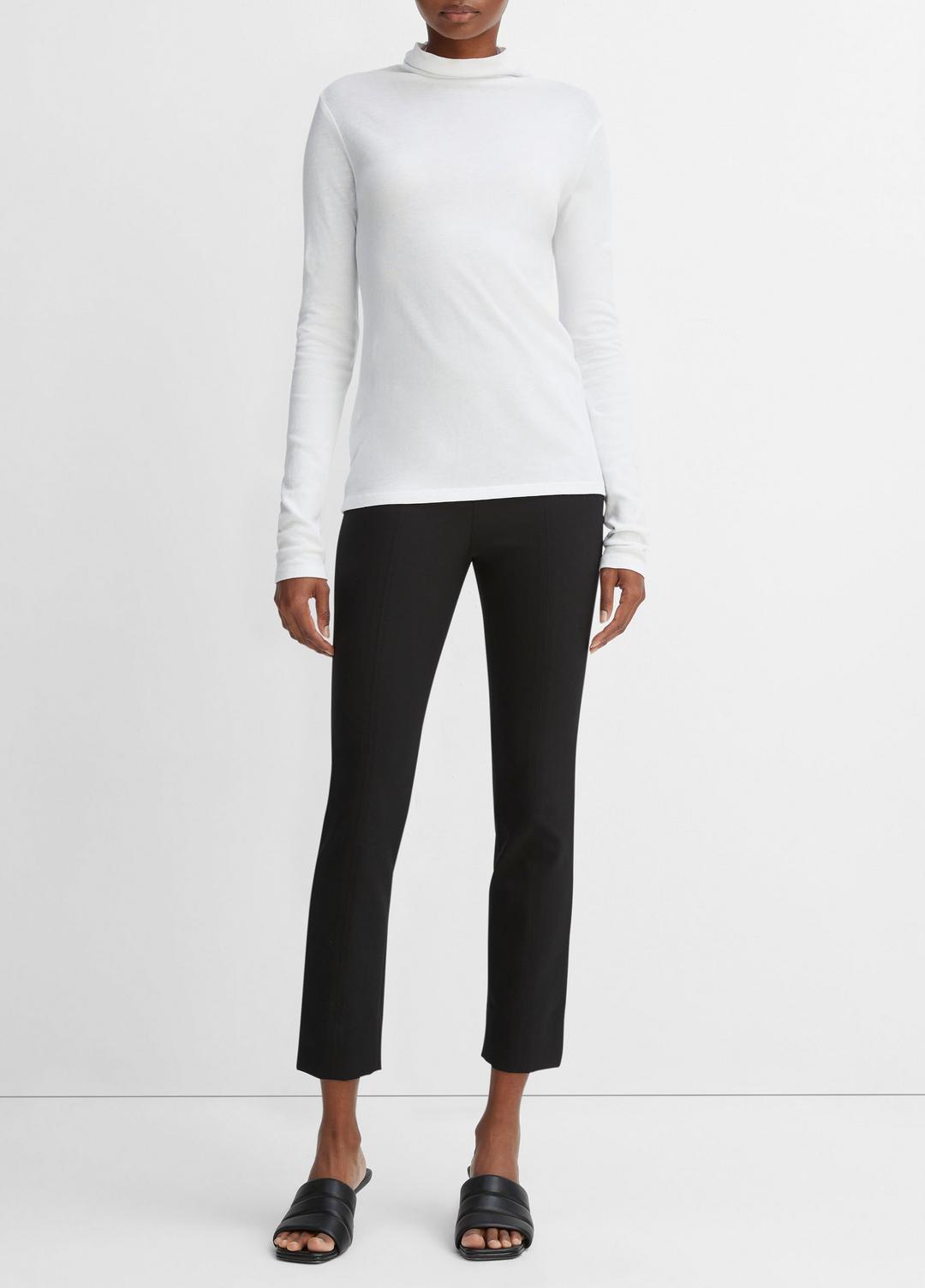 Essential Long Sleeve Turtleneck in Long Sleeve - OPTIC WHITE | VINCE Women