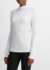 Essential Long Sleeve Turtleneck in Long Sleeve - OPTIC WHITE | VINCE Women