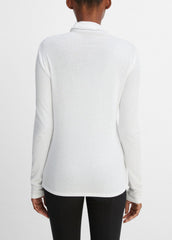 Essential Long Sleeve Turtleneck in Long Sleeve - OPTIC WHITE | VINCE Women