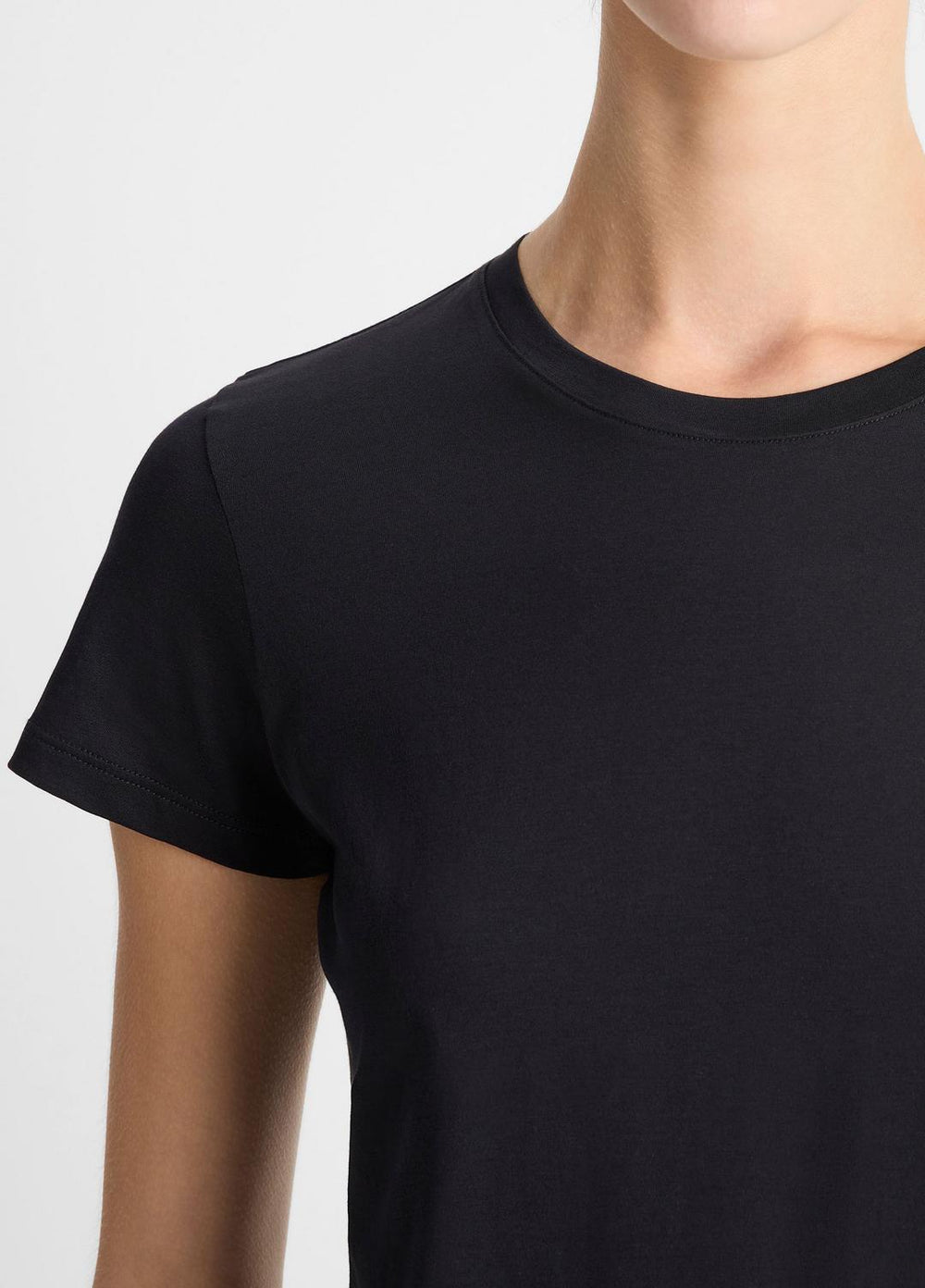 Essential Pima Cotton Crew Neck T-Shirt in Short Sleeve - COASTAL BLUE | VINCE Women