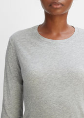 Essential Long Sleeve Crew Neck T-Shirt in Long Sleeve - HEATHER GREY | VINCE Women