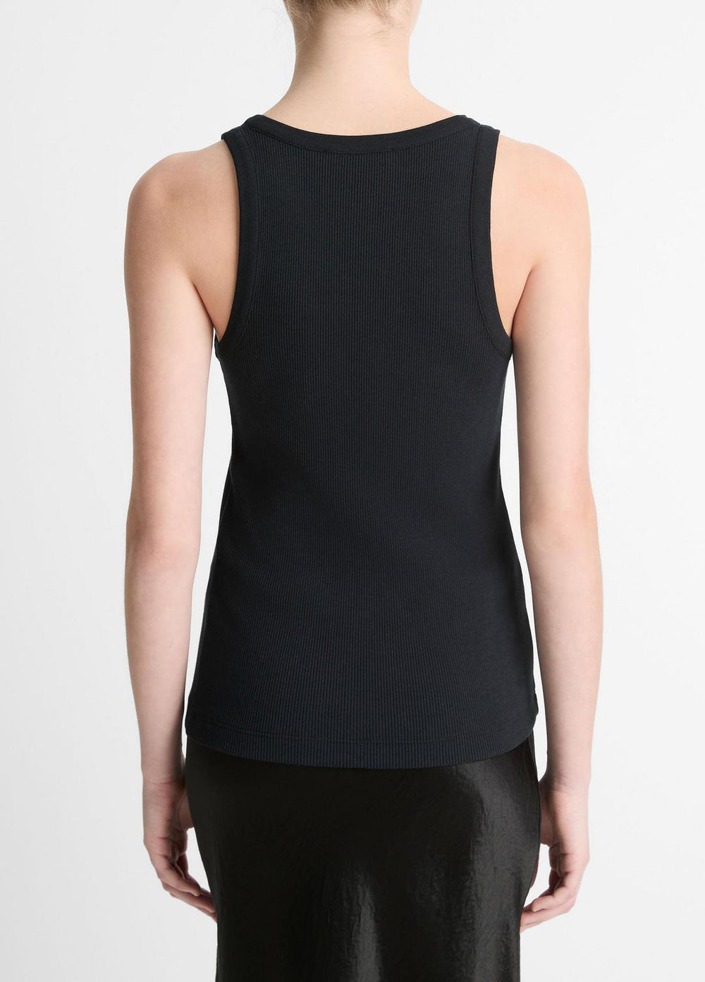 Ribbed Scoop-Neck Tank in Tank Tops - BLACK | VINCE Women