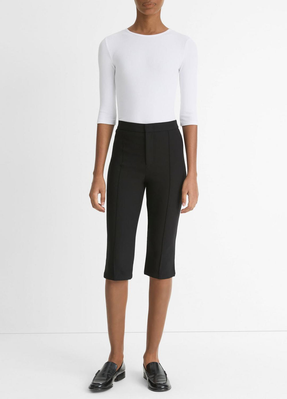 Elbow-Sleeve Crew Neck T-Shirt in Short Sleeve - OPTIC WHITE | VINCE Women