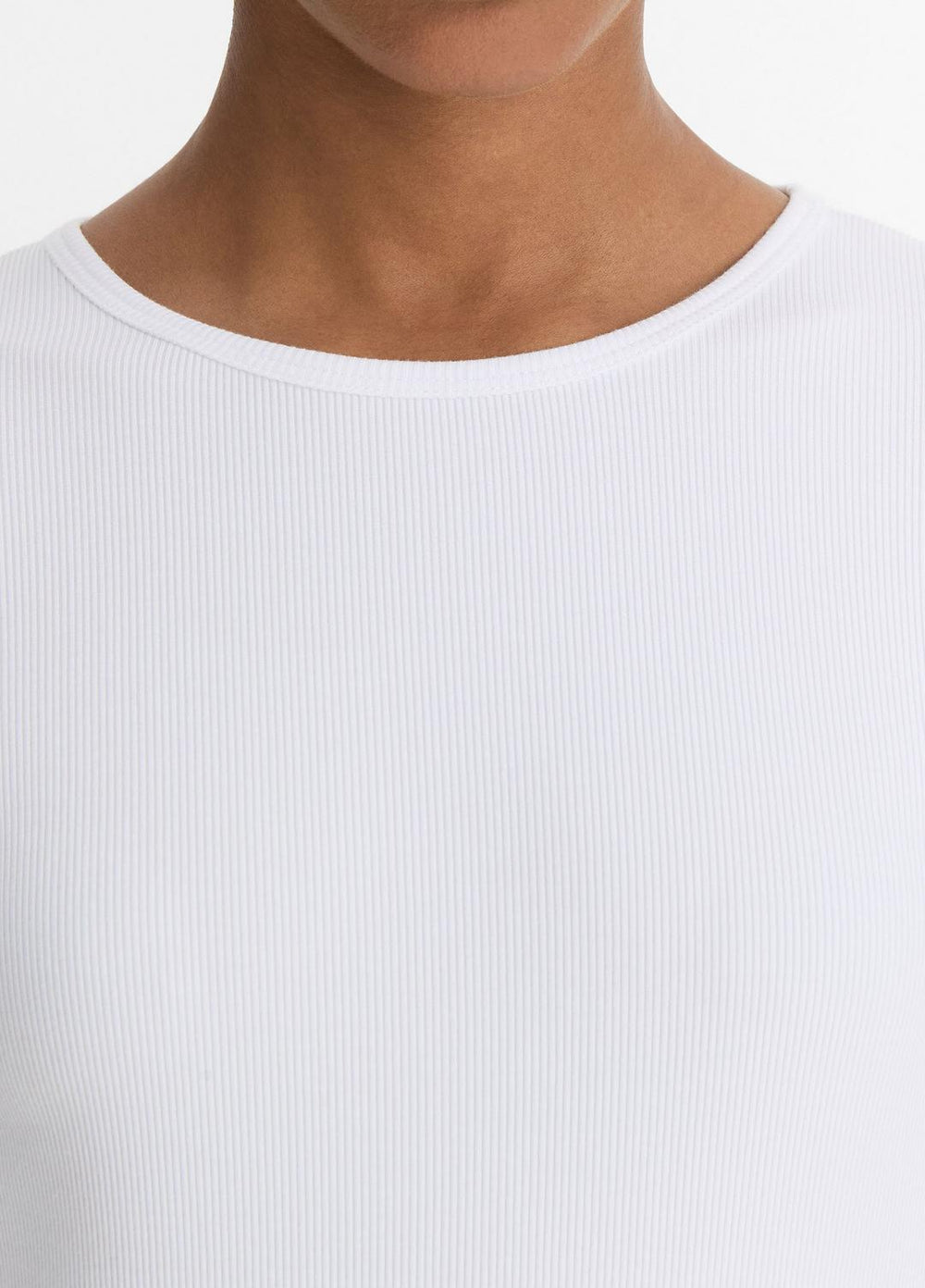 Elbow-Sleeve Crew Neck T-Shirt in Short Sleeve - OPTIC WHITE | VINCE Women