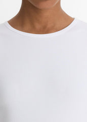Elbow-Sleeve Crew Neck T-Shirt in Short Sleeve - OPTIC WHITE | VINCE Women