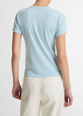Pima Cotton-Blend '90s Shrunken T-Shirt in Short Sleeve - CLEARWATER | VINCE Women