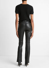 Stretch Leather Boot-Cut Pant in Trousers - BLACK | VINCE Women