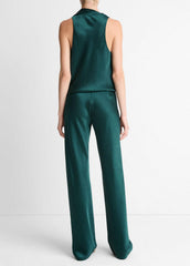 Colette High-Rise Fluid Satin Bias Pant in Trousers - JUNIPER | VINCE Women