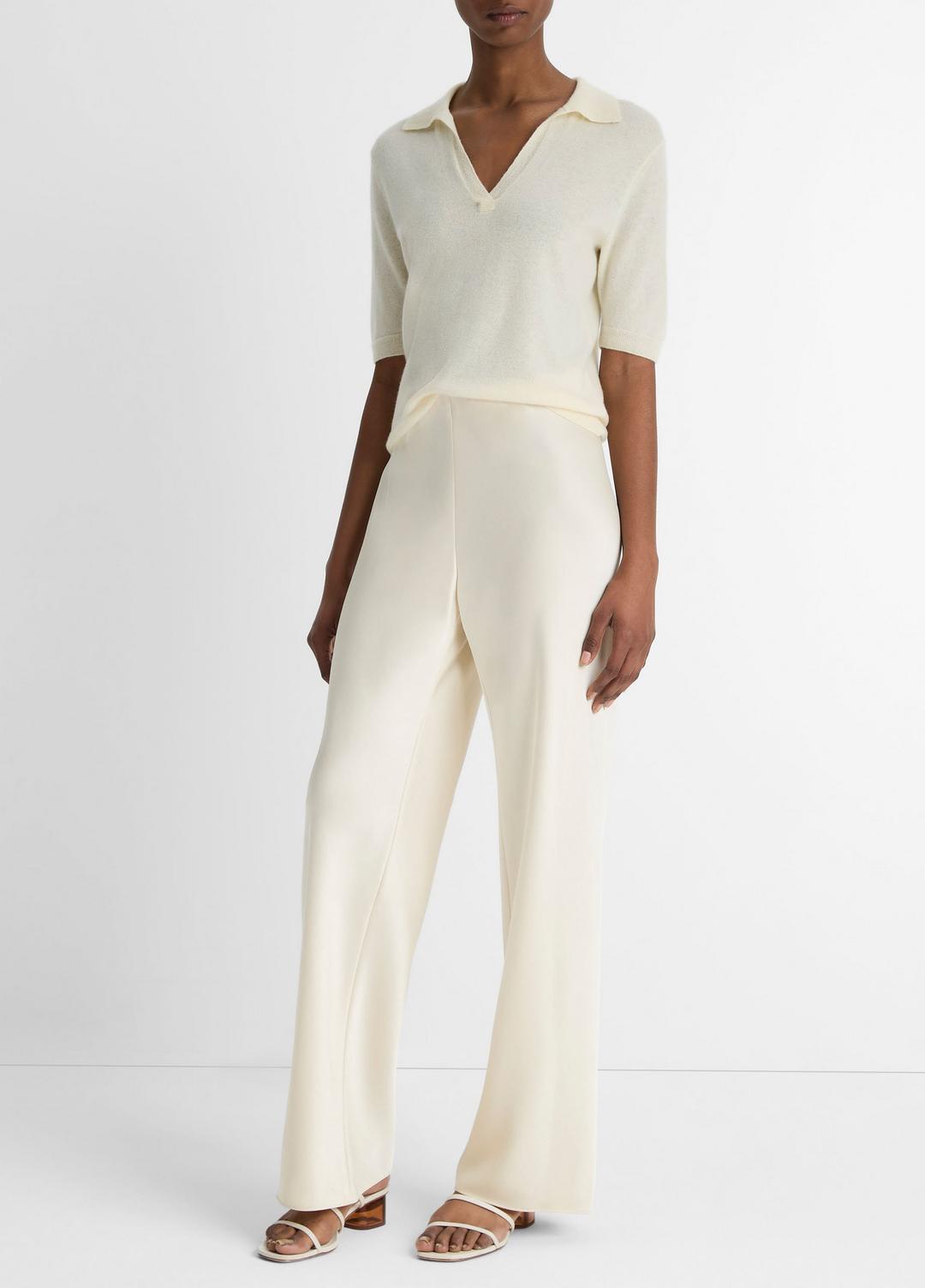 Colette High-Rise Fluid Satin Bias Pant in Pants - BONA | VINCE Women